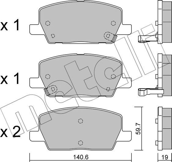 Тормозные колодки Metelli передние для Opel Mokka I 2012-2026. Артикул 22-1212-0