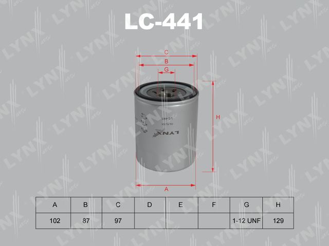 Масляный фильтр LYNXauto. Артикул LC-441