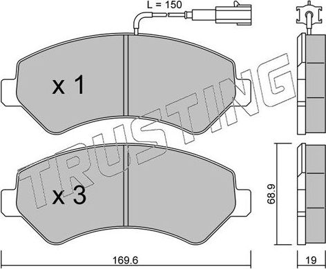 Тормозные колодки Trusting передние для Fiat Ducato III 2006-2011. Артикул 725.0