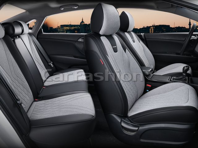 Чехлы универсальные каркасные CarFashion 5D Forest Plus на сидения авто, цвет Серый/Черный/Серый. Артикул 27277