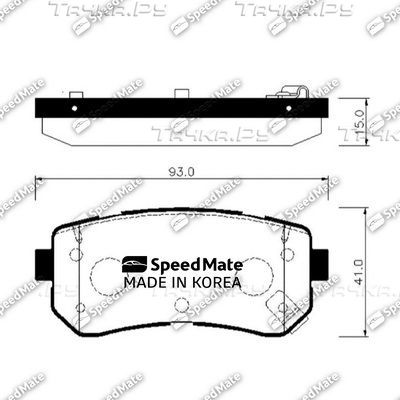 Тормозные колодки SpeedMate задние для Kia Rio II 2005-2011. Артикул SM-BPK040