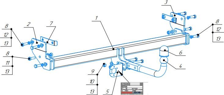 Фаркоп Oris (ранее Bosal) для Kia Seltos 2019-2022. Артикул 6767-A