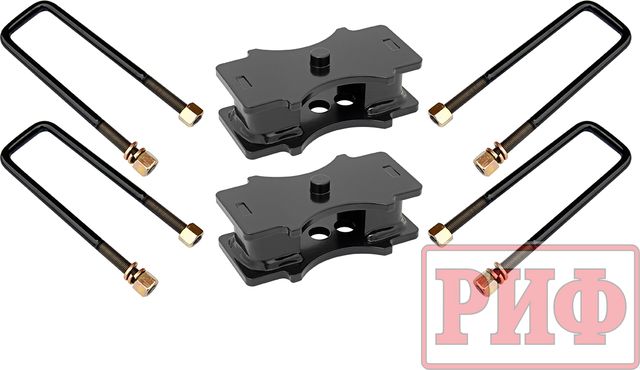 Комплект стремянок и проставок РИФ для лифта рессор на 50 мм для Toyota Hilux VIII 2015-2026. Артикул PRM-D13-50-985