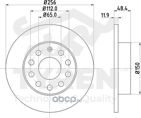 Тормозной диск (Tyren). Артикул TYR1019911