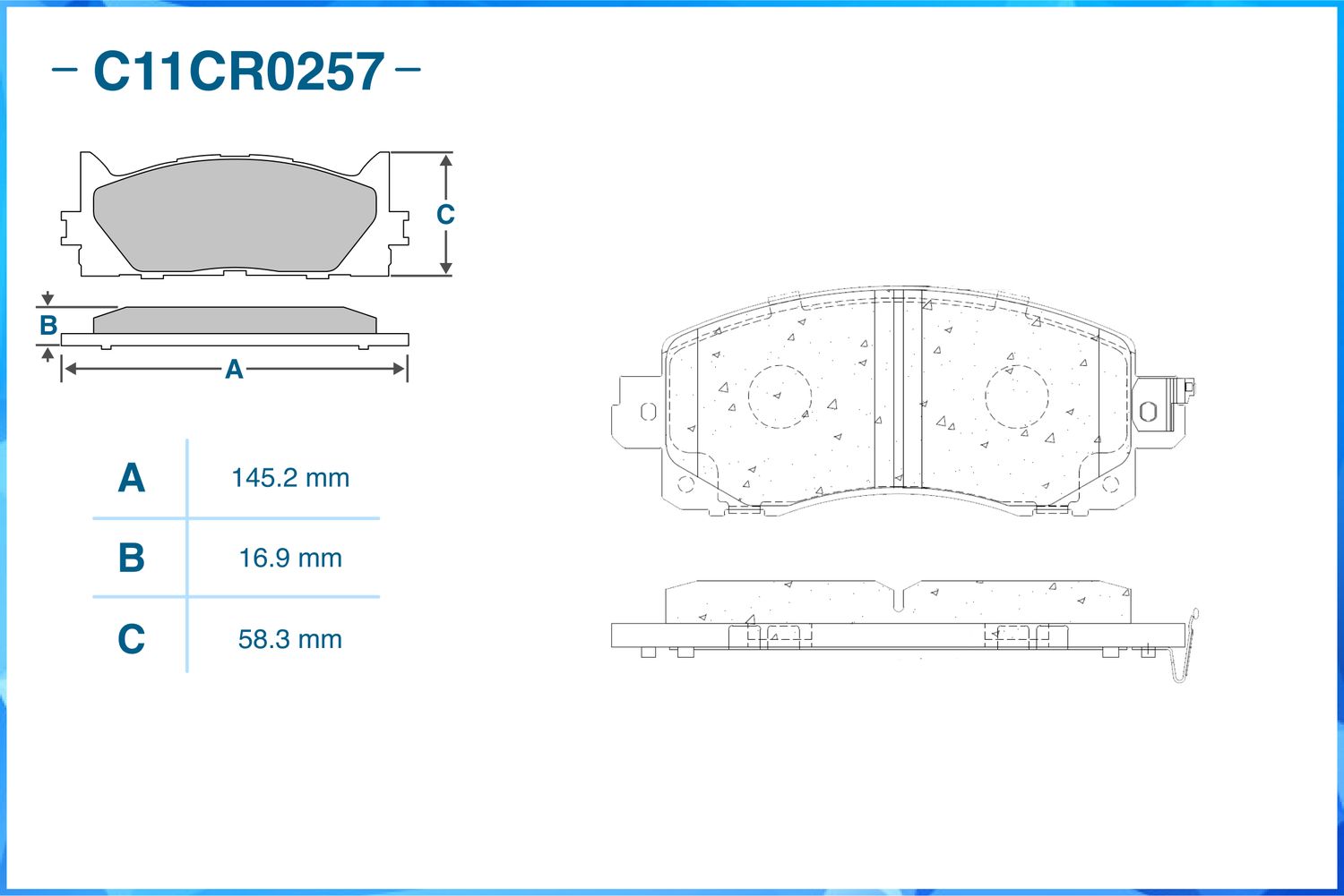 Колодки тормозные передние (Low Metallic) (Cworks). Артикул C11CR0257