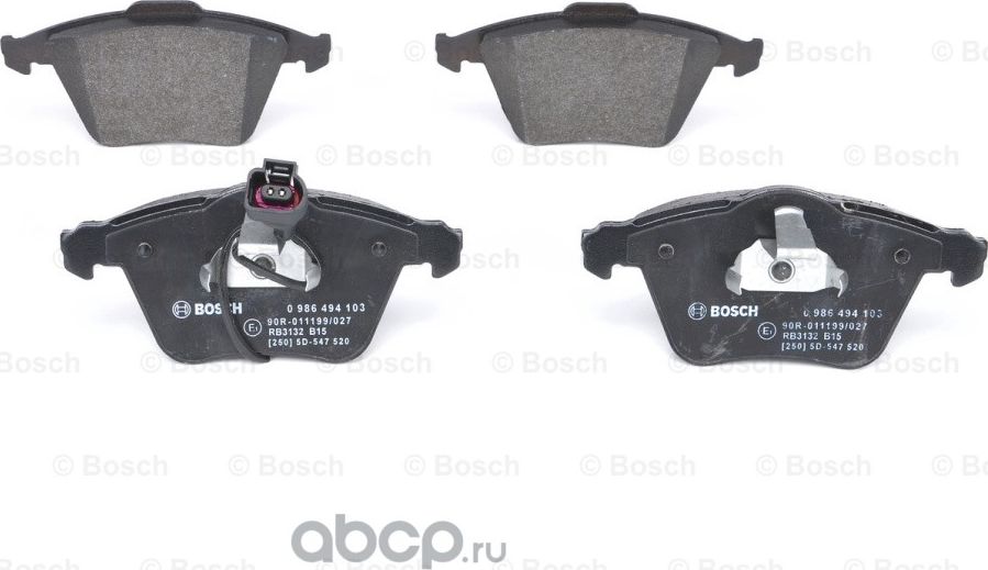 Колодки тормозные передние (Bosch). Артикул 986494103