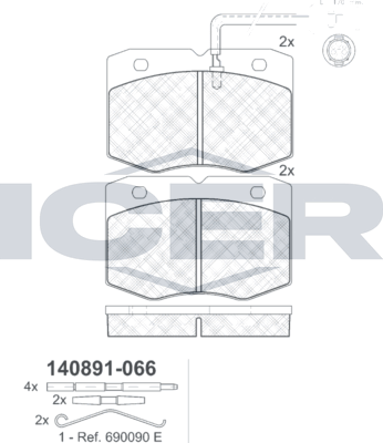 Тормозные колодки Icer для IVECO Daily II 1989-1999. Артикул 140891