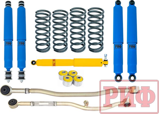 Лифт-комплект РИФ арктический жесткий для Nissan Patrol Y61 (левый руль) 1997-2010, лифт 50 мм. Артикул RIF-Y61-C-L-Arc