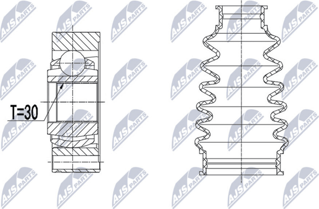 Полуось (привод в сборе, приводной вал) NTY. Артикул NPW-ME-078