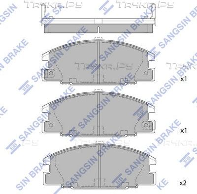 Тормозные колодки Sangsin Hi-Q передние для Isuzu D-Max I 2002-2012. Артикул SP2010
