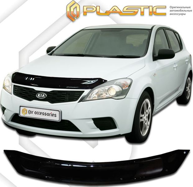 Дефлектор СА Пластик для капота (Classic черный) Kia Ceed 2011. Артикул 2010010105556