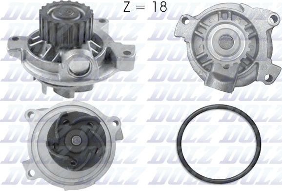 Помпа (водяной насос) Dolz для Audi 100 IV (C4) 1991-1994. Артикул A178