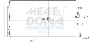 Радиатор кондиционера (конденсатор) Meat & Doria. Артикул 991056