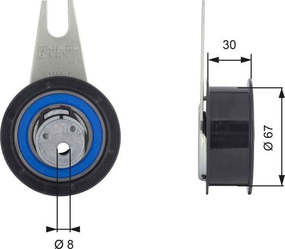 Натяжной ролик (натяжитель) ремня ГРМ Gates PowerGrip®. Артикул T43041