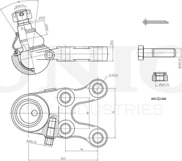Опора шаровая (Unio). Артикул SSP-20019