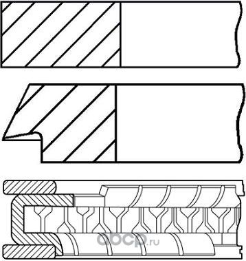 Кольца поршн к-т на 1 цил Opel Astra H 1.6 (Goetze). Артикул 0843530000