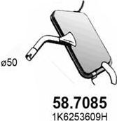 Глушитель Asso для Volkswagen Golf Plus I 2004-2013. Артикул 58.7085