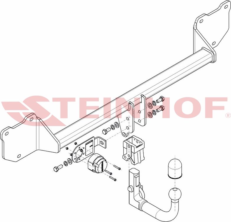 Фаркоп Steinhof для Mini Countryman R60 2WD 2010-2017, 4WD 2010-2014. Быстросъемный крюк. Артикул M-281
