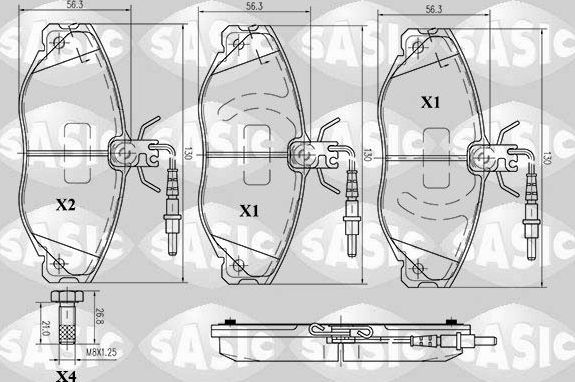 Тормозные колодки Sasic. Артикул 6210005