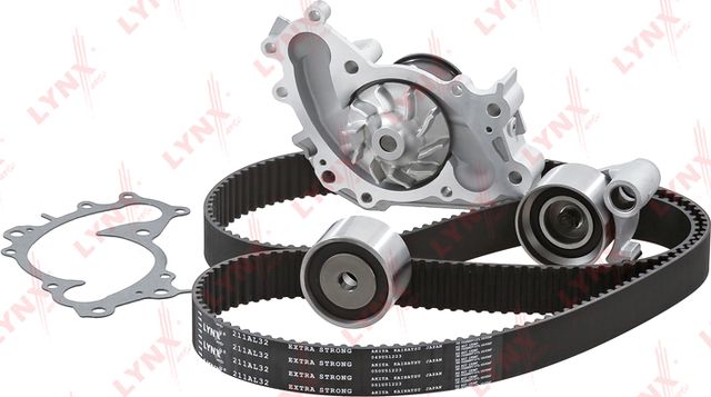 Помпа (водяной насос) с комплектом ремня ГРМ LYNXauto для Toyota Camry 20 (V20, XV20) 1996-2001. Артикул PW-1295