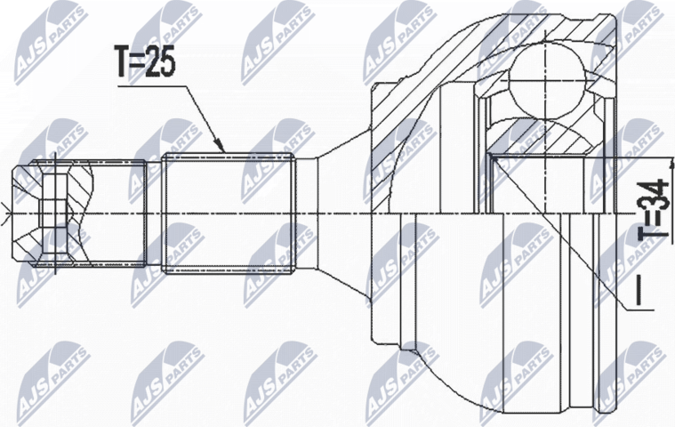 Шрус внутренний (граната) NTY. Артикул NPZ-PE-034