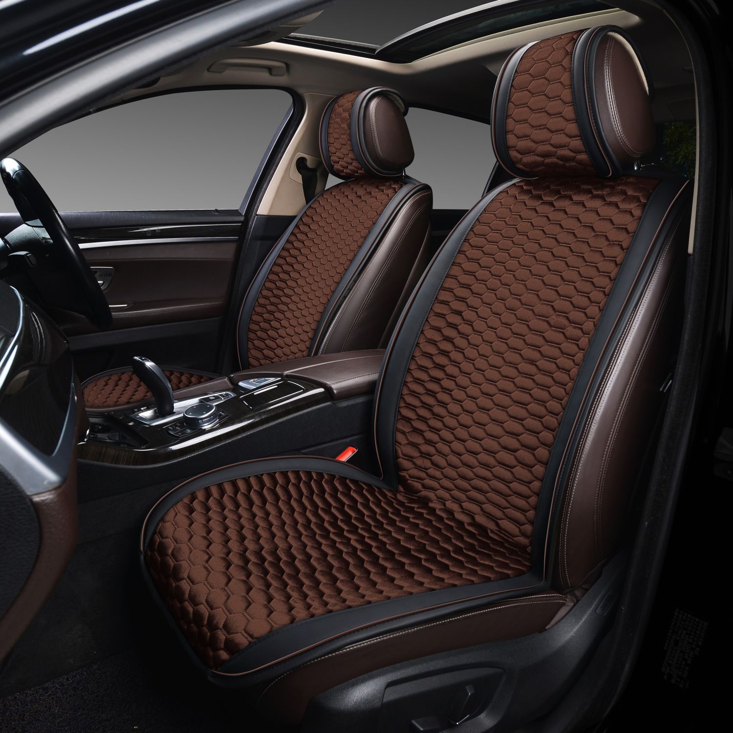 Накидки универсальные PSV Hornet 2 FRONT на сидения, цвет Чёрно-коричневый. Артикул 132153