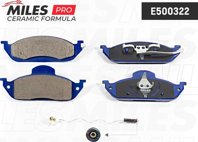 Тормозные колодки Miles (Керамика) передние для Mercedes-Benz M-Класс I (W163) 1998-2005. Артикул E500322