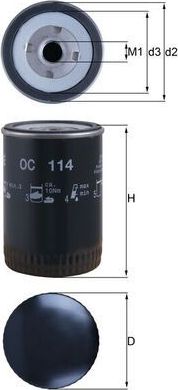 Масляный фильтр Mahle. Артикул OC 114