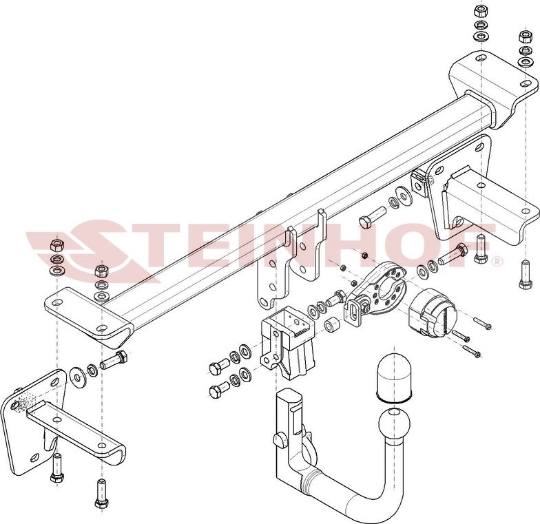 Фаркоп Steinhof для Mercedes-Benz A-Класс W177 хэтчбек 5-дв. (вкл. AMG) 2018-2026. Быстросъемный крюк. Артикул M-164