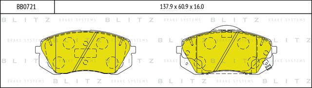 Колодки тормозные дисковые (Blitz). Артикул BB0721