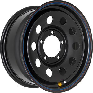 Колёсный диск OFF-ROAD Wheels усиленный стальной черный с бедлоком (красный) 5x139,7 7xR16 d110 ET+30 для УАЗ Patriot 2005-2025. Артикул 1670-53910BL+30X