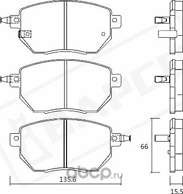 КОЛОДКИ ТОРМОЗНЫЕ ДИСКОВЫЕ ПЕРЕДНИЕ, BP0608 (Bapco) Bapco. Артикул BP0608