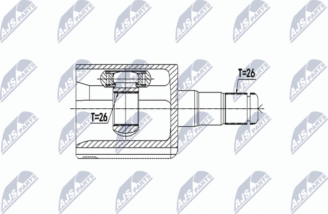 Шрус внутренний (граната) NTY передний левый для Volvo XC70 I 2000-2002. Артикул NPW-VV-084