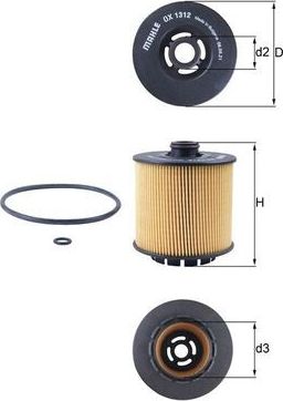 Масляный фильтр Mahle. Артикул OX 1312D