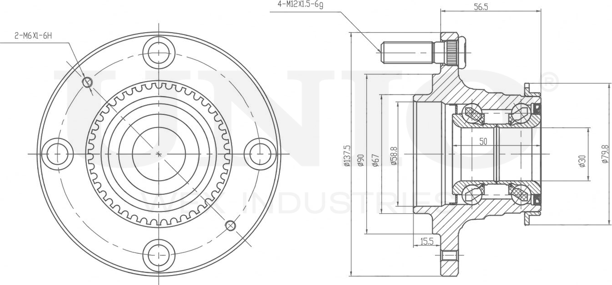Ступица колеса с интегрированным подшипником (Unio). Артикул HUB-20077