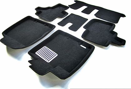 Коврики текстильные Euromat 3D Lux для салона Nissan Pathfinder R52 (3 ряда) 2014-2024. Артикул EM3D-003723