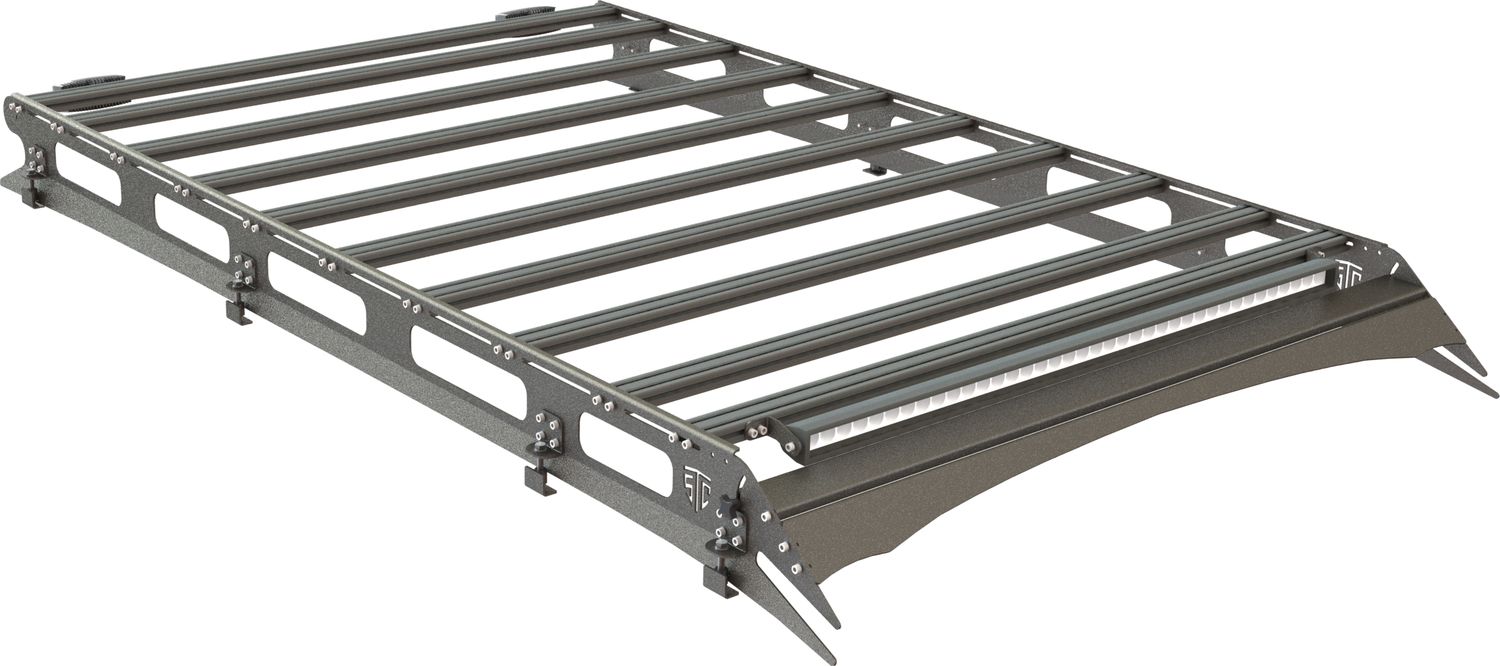 Экспедиционный багажник STC для Toyota Land Cruiser 80 1990-1997 шторка, дальний и задний свет. Артикул STC-TLC80-TR1-L1L2