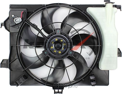 ВЕНТИЛЯТОР РАДИАТОРА HYUNDAI SOLARIS/KIA RIO (10-) A/C+ (LFK 08L4) С КОЖУХОМ (Kortex). Артикул KFD048 