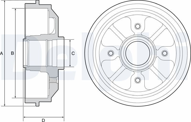 Тормозной барабан Delphi. Артикул BF282