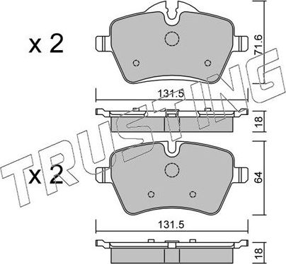 Тормозные колодки Trusting передние для MINI Clubman I (R55) 2007-2013. Артикул 784.0