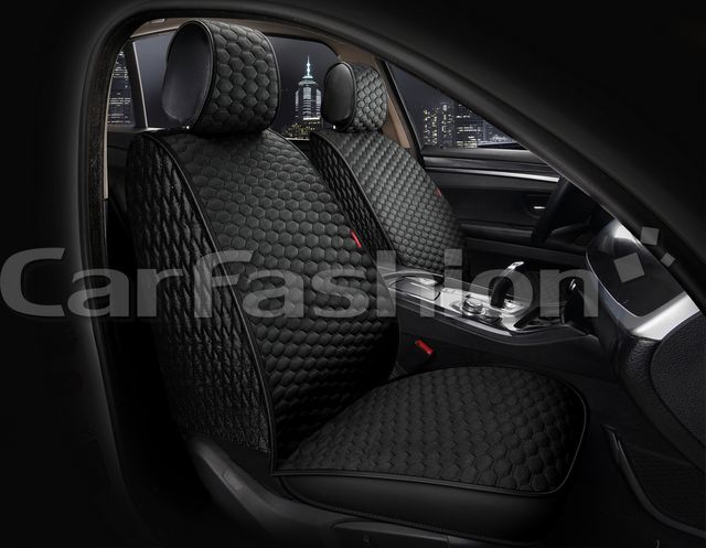 Накидки универсальные CarFashion Sota Front на передние сидения авто, цвет Черный/Черный/Черный. Артикул 26171