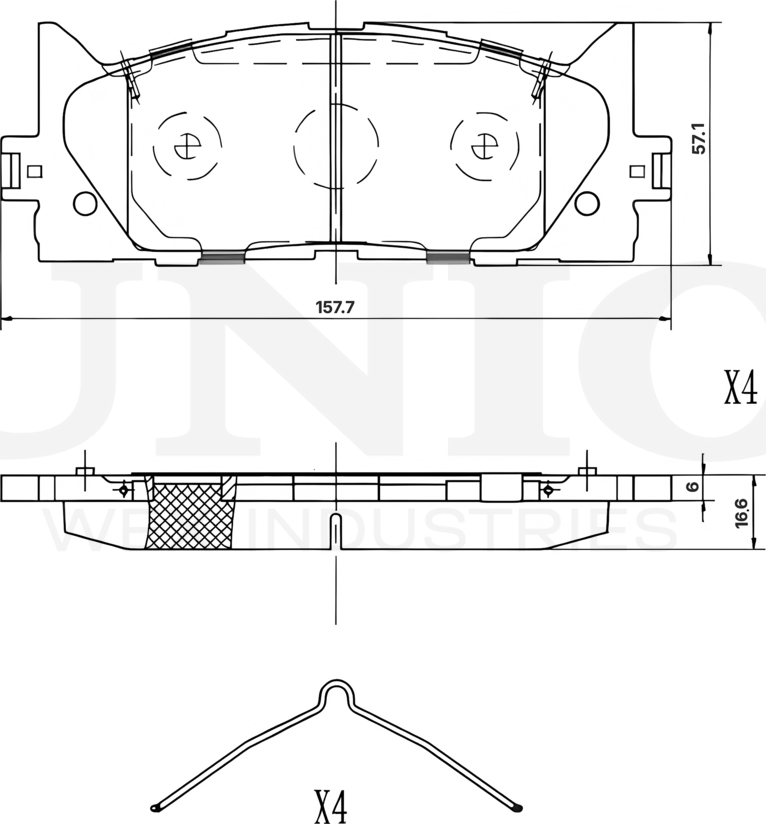 Колодки тормозные дисковые, комплект (Unio). Артикул BRP-20394