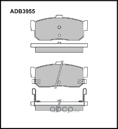 Колодки тормозные дисковые | зад | (Allied Nippon). Артикул ADB3955