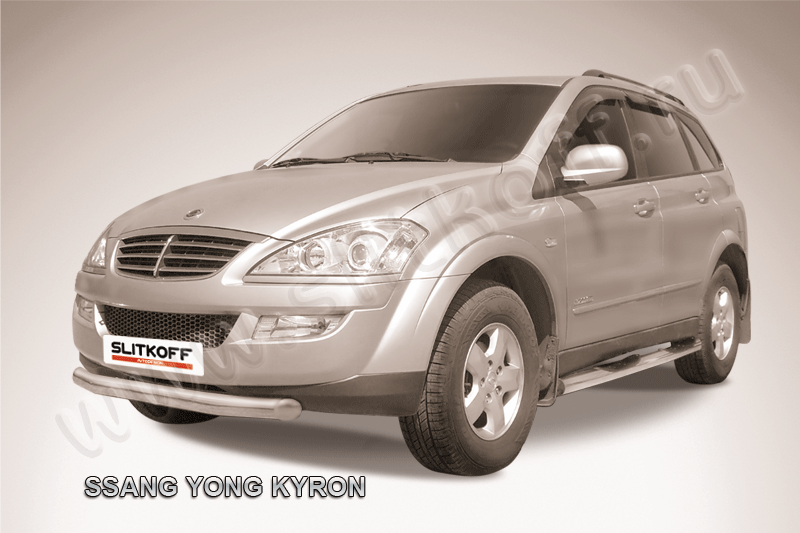 Защита Slitkoff переднего бампера d76 для SsangYong Kyron 2005-2015. Артикул SYK008
