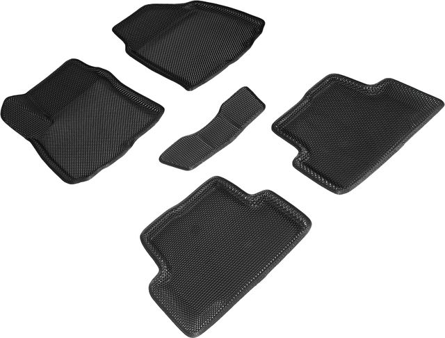 Коврики Seintex 3D EVA Соты для салона Chevrolet Aveo II 2011-2026 ЧЕРНЫЕ. Артикул 96823