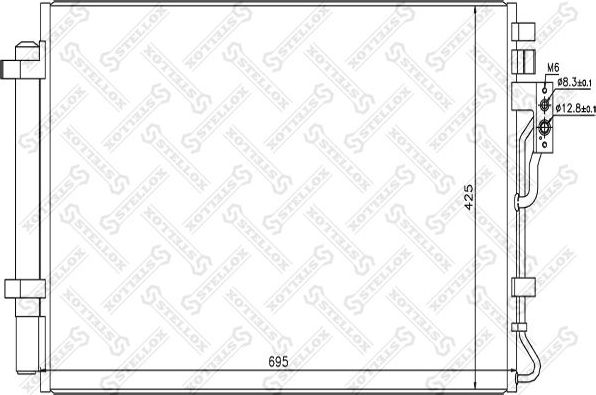 Радиатор кондиционера (конденсатор) Stellox. Артикул 10-45707-SX