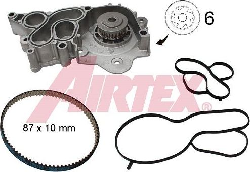 Помпа (водяной насос) с комплектом ремня ГРМ Airtex. Артикул WPK-199502