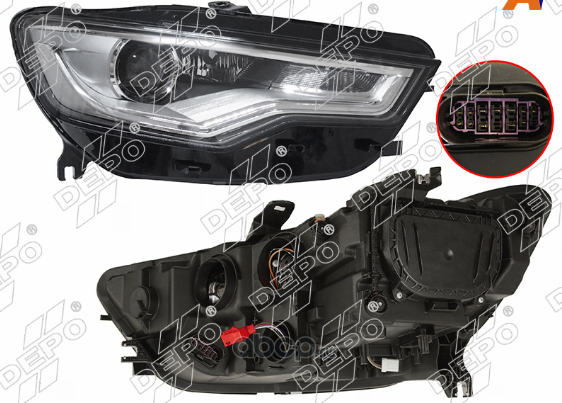 Фара AUDI A6 11-14 RH с электрокорректором, ксенон, LED (Depo) Depo. Артикул 4461140RMLDHEM