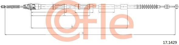 Трос ручника (тросик ручного тормоза) Cofle задний левый для Toyota Auris I 2006-2012. Артикул 92.17.1429
