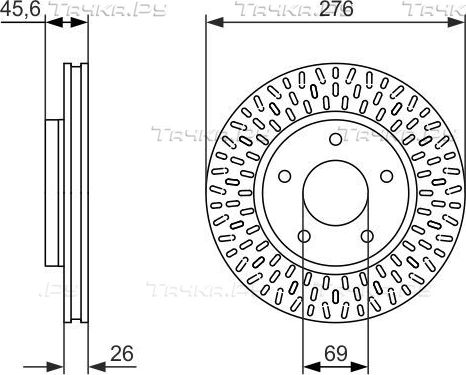 Тормозной диск Bosch передний для Mitsubishi Lancer X 2007-2017. Артикул 0 986 479 783